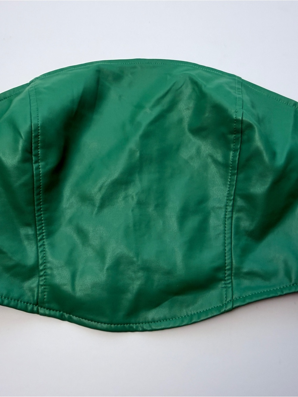 Kendall & Kylie Green Faux Leather Strapless Tube Top Women’s Size M Zip
